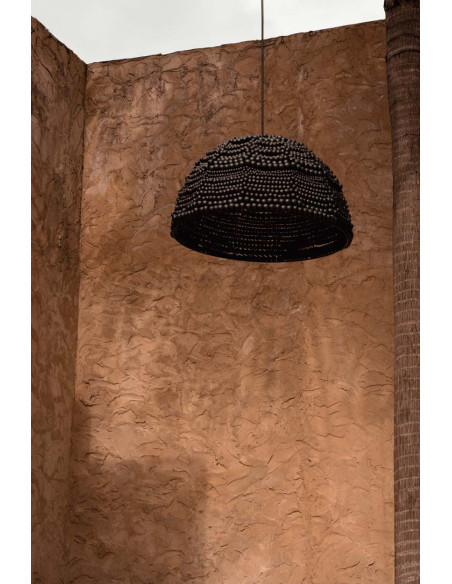 Pendentif en forme de d?me de perles en bois - NoirBazar Bizar