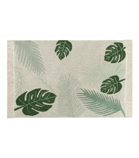 Tapis Lavable Tropical Vert Coton 140/200 cm