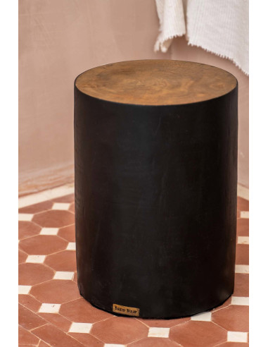 Tabouret/Table d'appoint Tribe - Naturel/noir