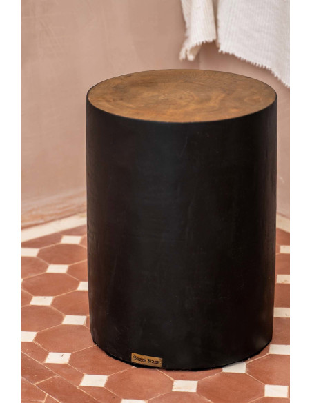 Tabouret/Table d'appoint Tribe - Naturel/noir