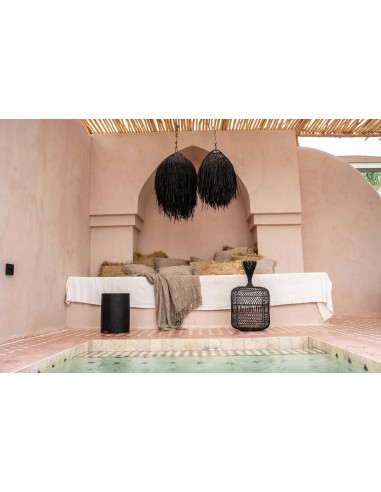 Tabouret/Table d'appoint Tribe - Naturel/noir