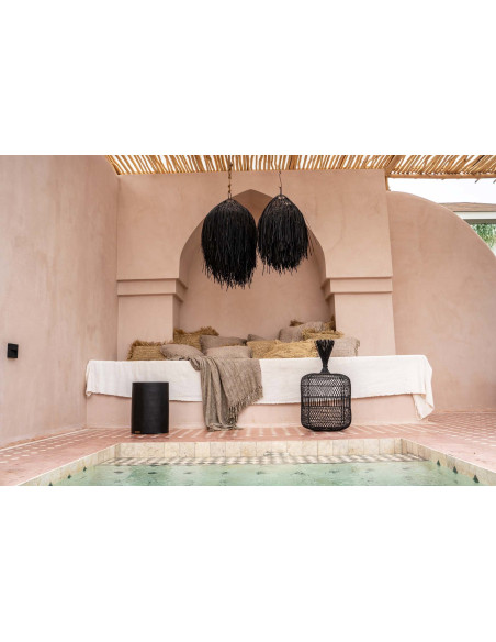 Tabouret/Table d'appoint Tribe - Naturel/noir