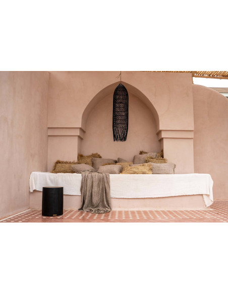 Tabouret/Table d'appoint Tribe - Naturel/noir