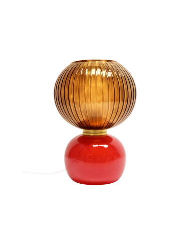 Lampe Adonis pm leopard rouge D20 H28cm opjet