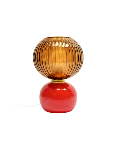 Lampe Adonis pm leopard rouge D20 H28cm opjet