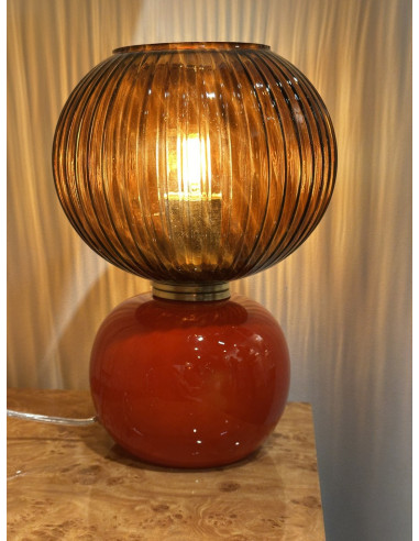 Lampe Adonis pm leopard rouge D20 H28cm opjet