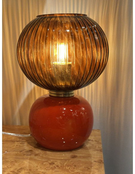 Lampe Adonis pm leopard rouge D20 H28cm opjet