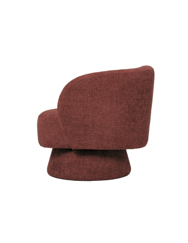 Fauteuil rondeur chenille tissé pivotant rouge opjet