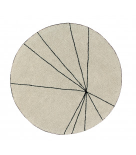 Tapis Trace Beige Ø160 cm Lavable en Machine