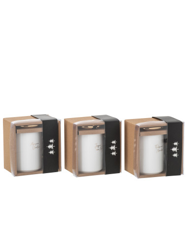 Tasse + Cuillère Noël Céramique Blanc/Or Assortiment De 3J-Line