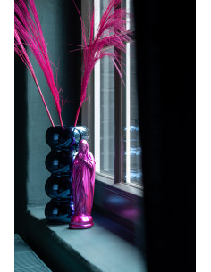 Vase Chenille Verre BleuJ-Line48660 2