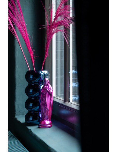 Vase Chenille Verre BleuJ-Line48660