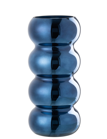 Vase Chenille Verre BleuJ-Line48660