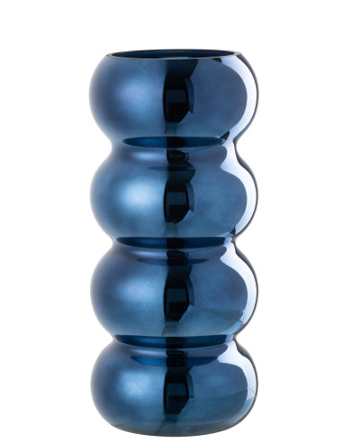 Vase Chenille Verre BleuJ-Line48660