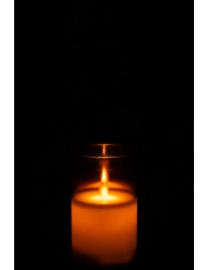 Lampe LED en verre marron brillant petite 2