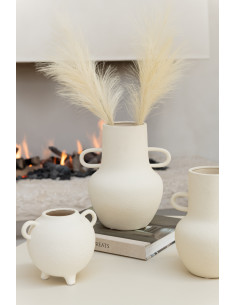 Vase Cruche Ronde en Grès Beige