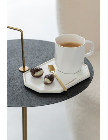 Tasse + Soucoupe + Cuillère Moments Céramique BlancJ-Line