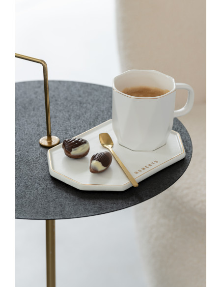 Tasse + Soucoupe + Cuillère Moments Céramique BlancJ-Line