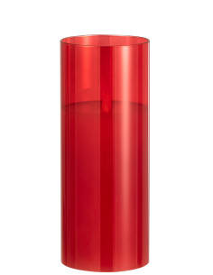 Lampe à LED en verre rouge brillant de grande taille