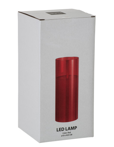Lampe à LED en verre rouge brillant de grande taille
