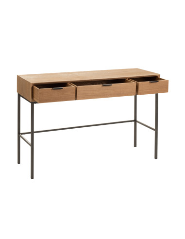 Console 3 tiroirs bois/métal naturelJ-Line15213