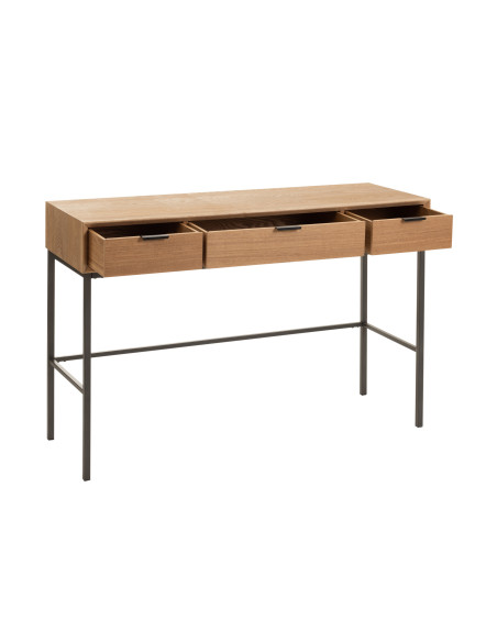 Console 3 tiroirs bois/métal naturelJ-Line15213