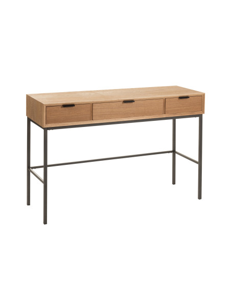 Console 3 tiroirs bois/métal naturelJ-Line15213