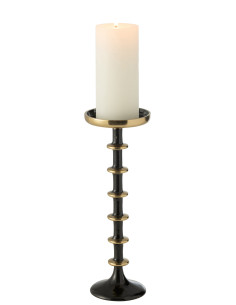 Porte-bougie Boule Métal Noir/Or GrandJ-Line