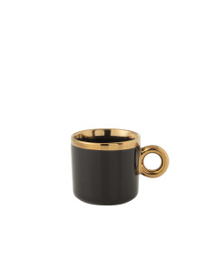 Boîte de 1 tasse en céramique noire/orJ-Line 2