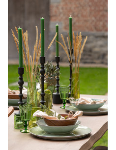 Boîte de 6 bougies de table vert clair -13H 2