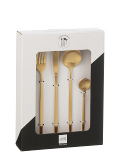 Couverts de table en acier inoxydable mat doré de 24 piècesJ-Line 2