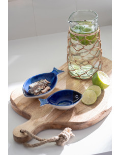 Carafe Tricot Verre/Canne Transparent