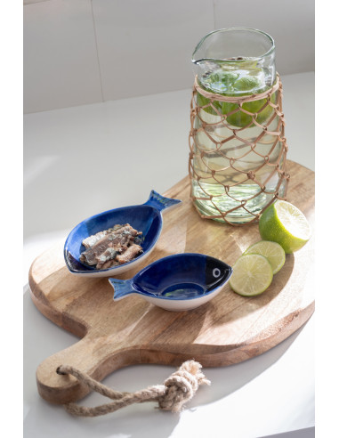 Carafe Tricot Verre/Canne Transparent