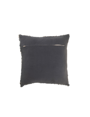 Coussin en tweed acrylique/coton bleu/blancJ-Line47163