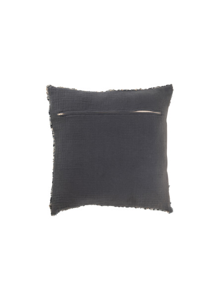 Coussin en tweed acrylique/coton bleu/blancJ-Line47163