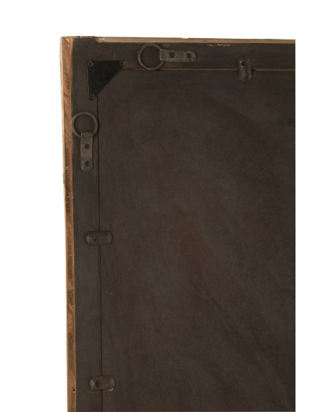 Miroir mural rectangulaire en bois marron grandJ-Line
