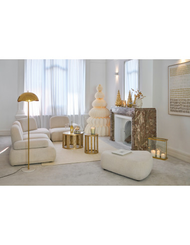 Lanterne rectangulaire Enma en fer/verre doré, grande