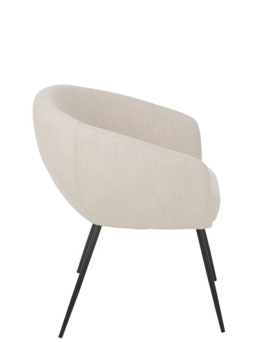 Chaise Pays de Galles en acier/mousse ivoire