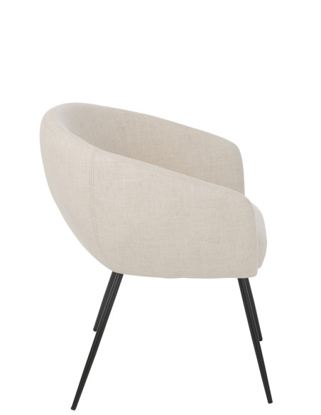 Chaise Pays de Galles en acier/mousse ivoire