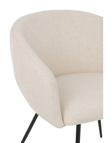 Chaise Pays de Galles en acier/mousse ivoire