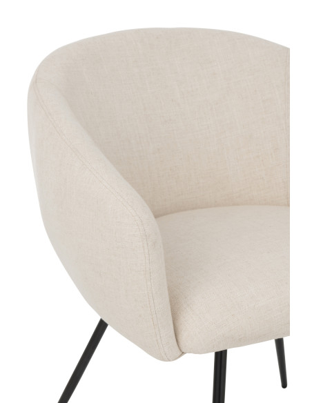 Chaise Pays de Galles en acier/mousse ivoire