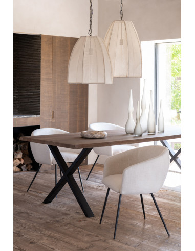 Chaise Pays de Galles en acier/mousse ivoire