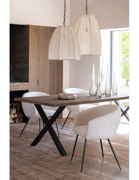 Chaise Pays de Galles en acier/mousse ivoire