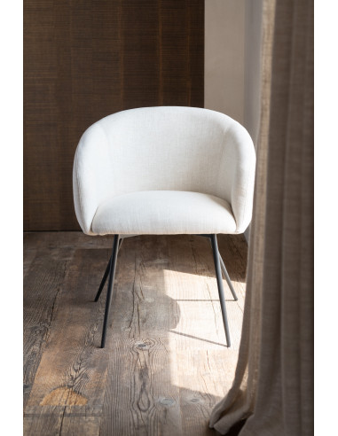 Chaise Pays de Galles en acier/mousse ivoire