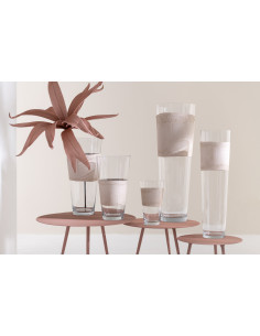 Vase en verre de Delph transparent/beige petitJ-Line30537