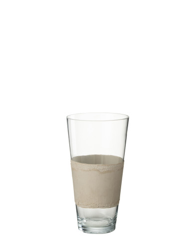 Vase en verre de Delph transparent/beige petitJ-Line30537