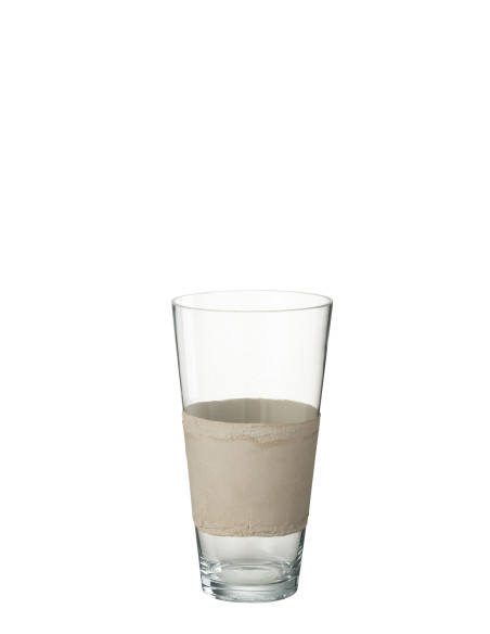 Vase en verre de Delph transparent/beige petitJ-Line30537