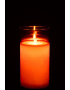 Lampe LED en verre rouge brillant de taille moyenne