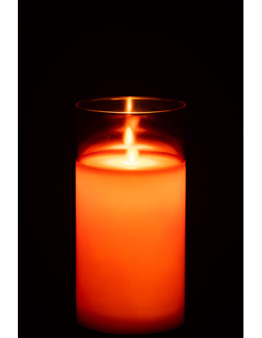 Lampe LED en verre rouge brillant de taille moyenne