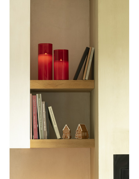 Lampe LED en verre rouge brillant de taille moyenne